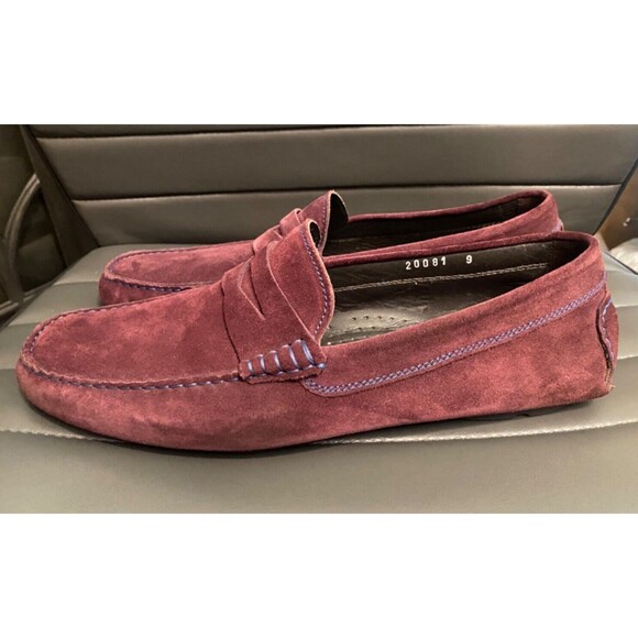 TO BOOT NEW YORK Adam Derrick Drivers Loafers Shoe Mens 9 BURGUNDY Suede Mitchum main image 2
